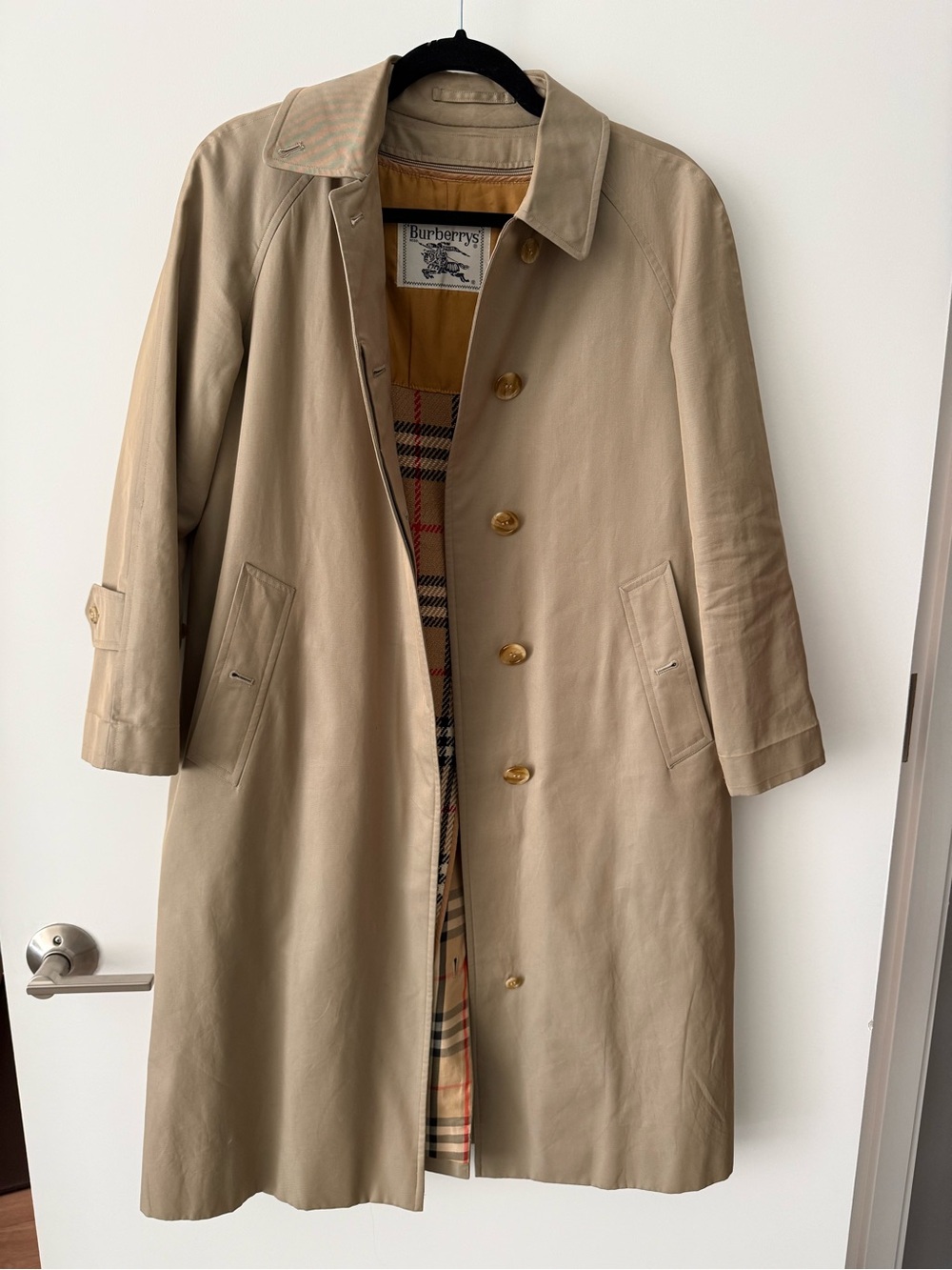 Burberry Beige Trench Coat with Classic Check Removal Lining